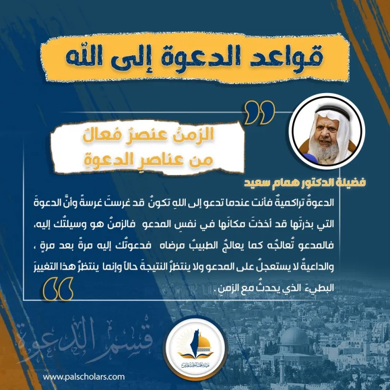 القاعدة العاشرة: الزمن عنصر فعال من عناصر الدعوة
