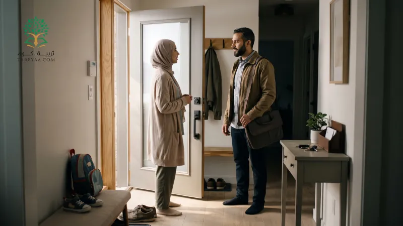 ما الذي تقوله الزوجة لزوجها حين يخرج إلى عمله؟